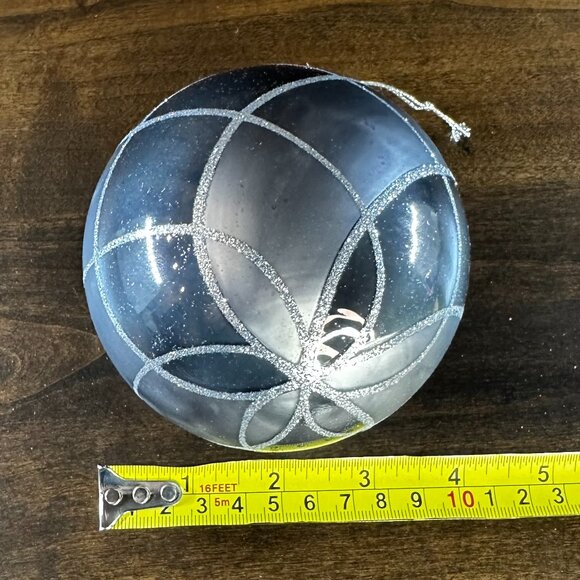 NWOT - 4" Two-tone Gray Christmas Ornament with Silver Glitter Accents - Picture 4 of 4